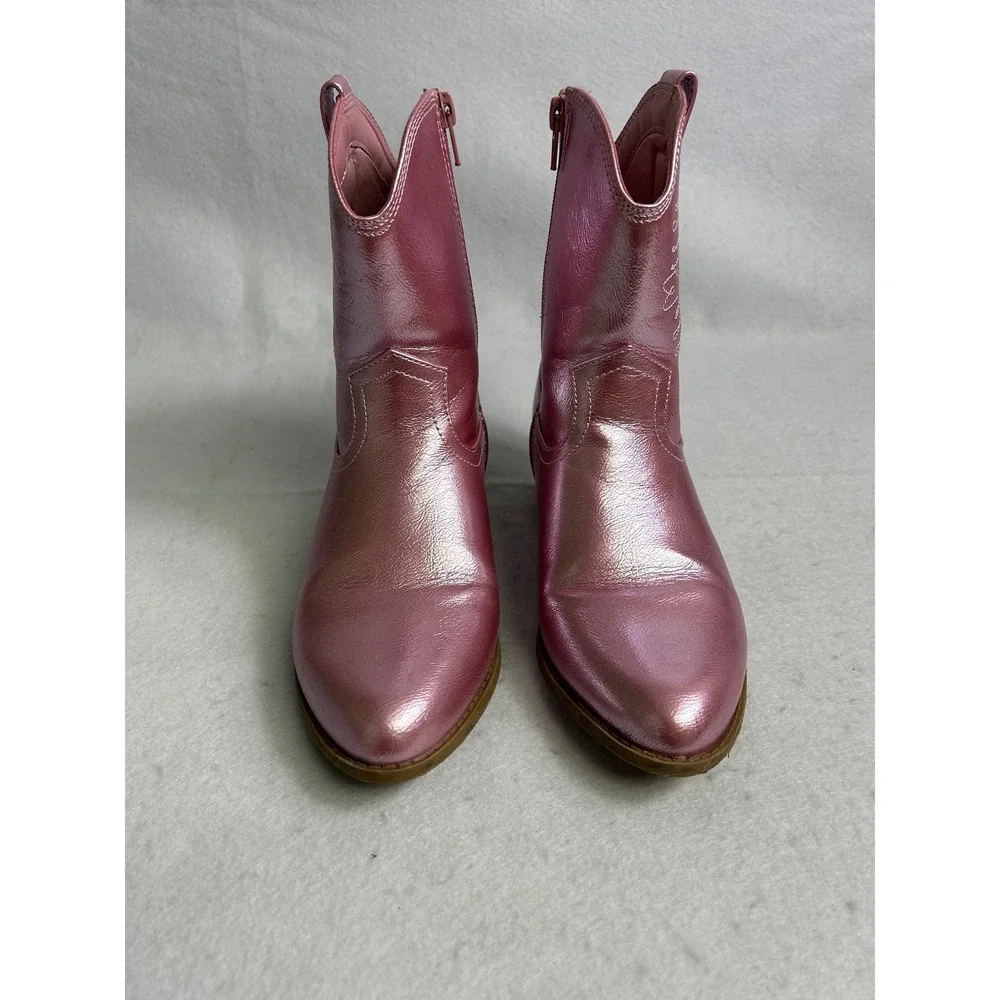 Barbiecore Madden‎ NYC Size 5 Youth Metallic Western Cowboy Boots GGMN25AM104